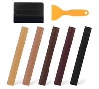 Juego de reparación de laminados y madera de 7 piezas, 5 barras de cera marrón, con 2 herramientas (espátula y raspador), para rellenar y reparar arañazos y agujeros en muebles y suelos.