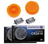 Juego de reparación de llave de coche, botón de presión, 2 botones de presión, 2 microbotones, 2 pilas CR2016 para Smart
