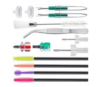 Juego de reparación de máquinas de coser de 14 piezas, herramientas de limpieza, pinzas, cepillo, destornillador, separador de costuras, cepillo de pelusa de doble cabeza