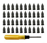 Juego de reparación de neumáticos sin cámara con tornillos de goma pequeños y grandes para coches, camiones, motocicletas, incluye destornillador amarillo, negro (A)