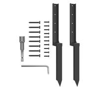 Juego de reparación de postes de vallas, juego con estacas de anclaje al suelo, estacas para postes, para exteriores, jardín, patio trasero, paisaje, granja, césped, terraza