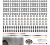 Juego de reparación de techo de 120 piezas, remaches de reparación de coche, botón de reparación de techo de coche, remaches de techo con 1 destornillador, 1 cinta métrica, 1 caja de plástico,