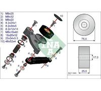 Juego de reparación del tensor de la correa trapezoidal 533 0118 10 INA para VW