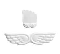 Juego de reposamuñecas Angel Wing soporte ergonómico de espuma viscoelástica para teclado y alfombrilla para ratón con base antideslizante color blanco Juego de 2 pcs para mayor comodidad en el escrit