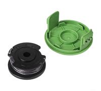 Juego de repuesto de bobina y tapa de cubierta para Greenworks para desbrozadora 21287 de 24 V con hilo de nailon de 1,5 mm de longitud de 6 m