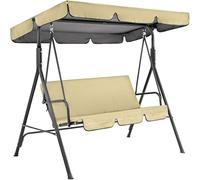 Juego de repuesto de cojín y dosel oscilante de tela Oxford 210D impermeable, cubierta superior y silla de 2 y 3 plazas for jardín y Patio al aire libre(Dark green,164x114x15cm)