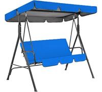 Juego de repuesto de cojín y dosel oscilante de tela Oxford 210D impermeable, cubierta superior y silla de 2 y 3 plazas for jardín y Patio al aire libre(Navy blue,249x185x18cm)
