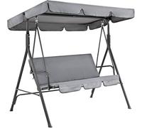 Juego de repuesto de cojín y dosel oscilante de tela Oxford 210D impermeable, cubierta superior y silla de 2 y 3 plazas for jardín y Patio al aire libre(Grey,164x114x15cm)
