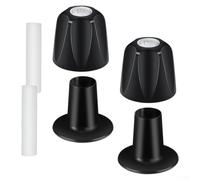 Juego de repuesto de perilla de grifo de bañera para vástagos de válvula de 12 dientes de 9,5 mm, kit de mango de ducha de aleación de zinc, volante de grifo de baño negro mate, 2 piezas, negro