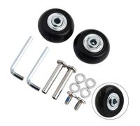 Juego de repuesto de rueda de equipaje de goma con eje de 35 mm de longitud y mecanismo de doble rodamiento para una movilidad fiable (40 mm x 18 mm)