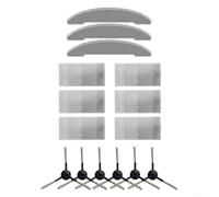 Juego de repuesto para aspiradora con 6 cepillos laterales, 6 filtros, 3 paños de fregona para Vexilar para Cleanova para W7 W11 Robot Aspirador Accesorios