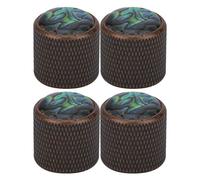 Juego de Repuestos para Botón de Volumen de Bajo Eléctrico, 4 Piezas de Botón de Cúpula de Metal Duradero de 6 mm, Color Shell Bronce para Músicos y Técnicos de Estudio