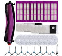 Juego de repuestos para Eureka J15 Pro y Ultra, cepillo principal, cepillos laterales, filtros HEPA, toallitas y bolsas para el polvo, accesorios para limpieza de suelos a fondo (B)
