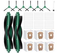 Juego de repuestos para iRòbòt Ròmba Q052, kit de piezas de repuesto para iRòbòt Ròòmba Combo Essential Vac 2 Robot 104/105 Vac/105 Combo Aspirador, 2 cepillos de rodillos, 6 cepillos laterales, 6
