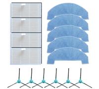 Juego de repuestos Ultenic para T20 Pro T10 Lite para HONOR Choice S3 S3 Plus R3 R3 Plus Robot Aspirador, 6 cepillos laterales, 4 filtros, 5 fregonas