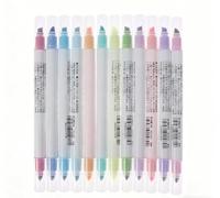 Juego de resaltadores de color caramelo, juego de 12 rotuladores de doble punta, rotuladores multicolores con puntas anchas y finas, para niños, adultos, estudiantes, subrayado, resaltado, diario