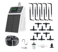 Juego de riego por goteo automático con energía solar que incluye monitoreo del agua para solución eficiente de riego de jardines Riego por goteo para exteriores