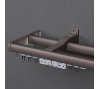 Juego De Riel De Cortina De Aluminio,Barra De Cortina For Montaje En Pared O Techo,Con Rodillo,para Dormitorio,Hospital,Ducha,Privacidad,RV, Fácil Instalación Y Diseño Moderno(Gray D,5.7M/18.7FT)