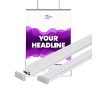 Juego de rieles de aluminio profesionales para pósteres, 120 cm: riel de sujeción de alta calidad para pósteres y mapas grandes; sistema de encaje a presión; riel plegable; anodizado en plata.