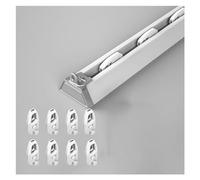 Juego de rieles de cortina de 10 pies, 3 rieles individuales para montaje en techo/pared para sala de estar, color dorado champán, sistema divisor versátil para decoración del hogar, fácil instalación
