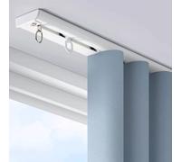 Juego de rieles de cortina de alta resistencia, divisor de habitación silencioso de 1 canal montado en el techo para dormitorio, sala de estar, hospitales, color blanco, 3,2 m