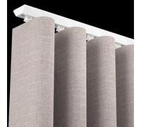 Juego de rieles de cortina de aluminio ajustables de alta resistencia de 1 a 6 m, riel deslizante suave, sistema de cortinas onduladas fácil de instalar para cortinas y separadores de habitaciones