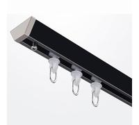 Juego de rieles de cortina de aluminio montados en el techo, riel deslizante ajustable de 130 cm para cortinas y separadores de habitaciones, sistema de barra de cortina negra resistente