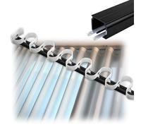 Juego de rieles de cortina de aluminio resistente, barra de cortina en forma de S estilo onda, grosor de pared de 2,0 a 2,6 mm, 270 cm para sala de estar y dormitorio (Francia)