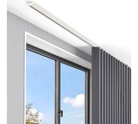 Juego de rieles de cortina de techo autoadhesivos, de 34 pies, extradelgados, para cortinas y cortinas, instalación sin taladro, incluye deslizadores deslizantes, ideal para dormitorio y sala de estar