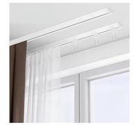 Juego de rieles de cortina de techo de doble riel con rodillos silenciosos, divisor de habitación resistente para sala de estar, dormitorio, armario, puerta corredera