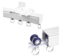 Juego de rieles de cortina de techo, riel divisor de habitación de 1.5 a 20 pies para cortinas y cortinas, riel industrial montado en techo/pared