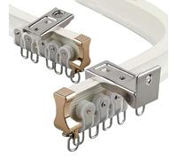 Juego de rieles de cortina deslizantes flexibles para pared y techo, barra de cortina recta curvada para divisor de habitación (blanco, 180 cm, 6 pies), fácil instalación, diseño versátil