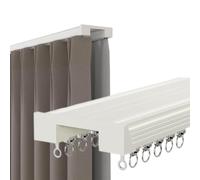 Juego de rieles de cortina dobles de aluminio resistentes para el hogar, oficina, hospital, montaje en pared o techo, sistema versátil de barra de cortina