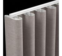 Juego de rieles de cortina ondulados de aluminio resistente de 2 a 20 pies, riel opaco ajustable, montaje en techo/pared, fácil de instalar, barra deslizante suave (5 x 110 cm)