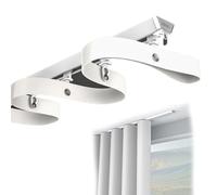 Juego de rieles de cortina resistentes, riel deslizante en forma de S, 13 pies, blanco/champán, sistema de montaje en techo para un movimiento suave de la cortina