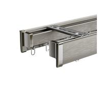 Juego de rieles de doble cortina resistentes - Rieles de techo de aleación de aluminio para separadores de habitaciones, sala de estar, dormitorio, ducha, hotel y hospital - 1,1 m (3,6 pies) acabado