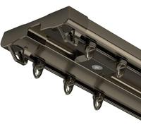 Juego de rieles de techo de doble fila de aleación de aluminio champán de 3.3 a 13 pies, riel divisor de habitación ajustable para sala de estar, dormitorio, ducha, diseño de una sola pieza y elegante