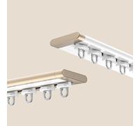 Juego de rieles de techo ultrafinos sin ruido, barra divisora de habitación de metal ajustable para el hogar y la oficina, para espacios modernos, sin costuras