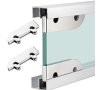 Juego de rieles de vidrio resistente para puerta corredera para armarios, sistema de doble riel suave con guía de suelo, kit de herramientas de rodillo cortable, solución de reemplazo de fácil