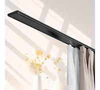 Juego de rieles dobles para cortinas - Rieles de cortina grises de lujo con rodillos silenciosos para dormitorio, sala de estar, cocina y al aire libre - Barras unidas resistentes (4 m / 13.1 pies)