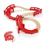 Juego de rieles en espiral para tren de madera, rieles de madera (espiral | Adecuado para la mayoría de accesorios de ferrocarril de madera y rieles de madera, juego creativo para niños a partir de 3
