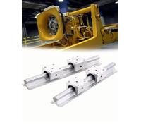 Juego de rieles lineales, eje lineal con soporte de aluminio, eje de movimiento lineal endurecido cromado, for impresora 3D, equipos de automatización(80centimeter SBR16)