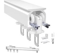 Juego De Rieles para Cortinas De Aluminio De Alta Resistencia - De 1 M A 6 M, para Montaje En Techo Y Pared, Ligero, Ideal para Paneles De Cortinas Y White 0.7m/2.3ft