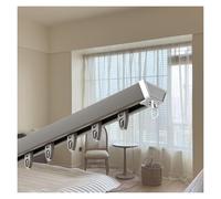 Juego de rieles para cortinas de techo RV - Barra de cortinas lisas de 14 pies, color champán, riel divisor de habitación extralargo, calidad hospitalaria para privacidad y estilo