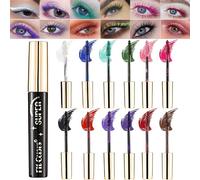 Juego de Rímel de Colores de 12 Colores, Mascara de Colores, Rímel Impermeable de Colores del Arco Iris, 4D Silk Fiber Lash MáScara, Larga Duración y Volumen Longitud Rizado