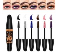 Juego de Rímel de Colores de 6 Colores, Mascara de Colores, Rímel Impermeable de Colores del Arco Iris, 4D Silk Fiber Lash MáScara, Larga Duración y Volumen Longitud Rizado