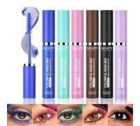 Juego de Rímel de Colores de 6 Colores, Mascara de Colores, Rímel Impermeable de Colores del Arco Iris, 4D Silk Fiber Lash MáScara, Larga Duración y Volumen Longitud Rizado