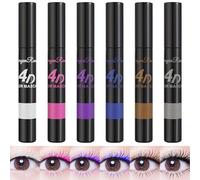 Juego de Rímel de Colores de 6 Colores, Mascara de Colores, Rímel Impermeable de Colores del Arco Iris, 4D Silk Fiber Lash MáScara, Larga Duración y Volumen Longitud Rizado