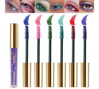 Juego de Rímel de Colores de 6 Colores, Mascara de Colores, Rímel Impermeable de Colores del Arco Iris, 4D Silk Fiber Lash MáScara, Larga Duración y Volumen Longitud Rizado