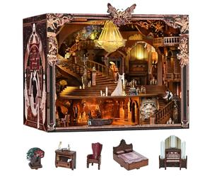 Juego de rincón de libros de bricolaje, colección de mundo miniatura, rompecabezas 3D estético, decoración de estantería y kit de pasatiempos de atención plena para bibliófilos (Phantom of The Opera